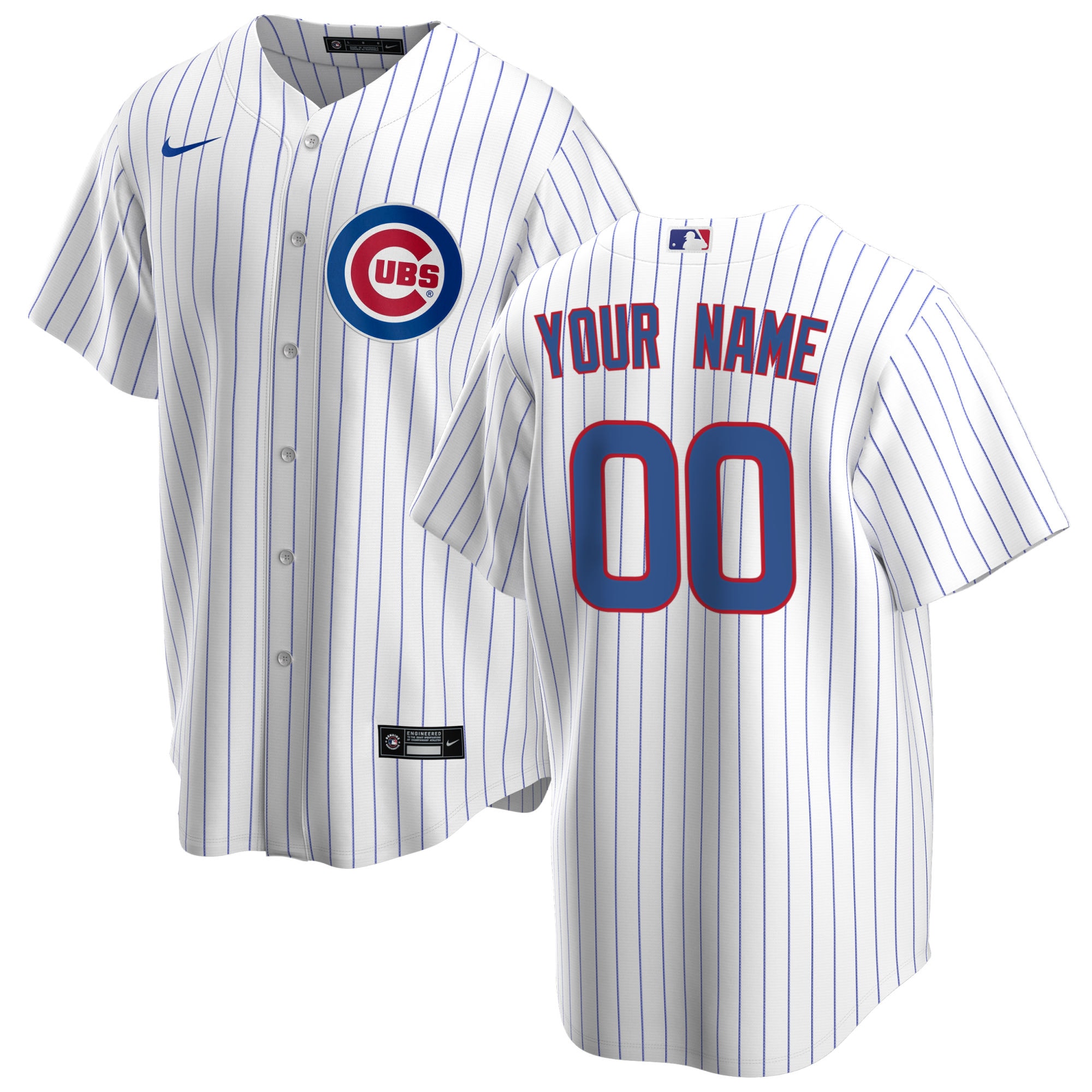 Youth Chicago Cubs White Home Custom Jersey