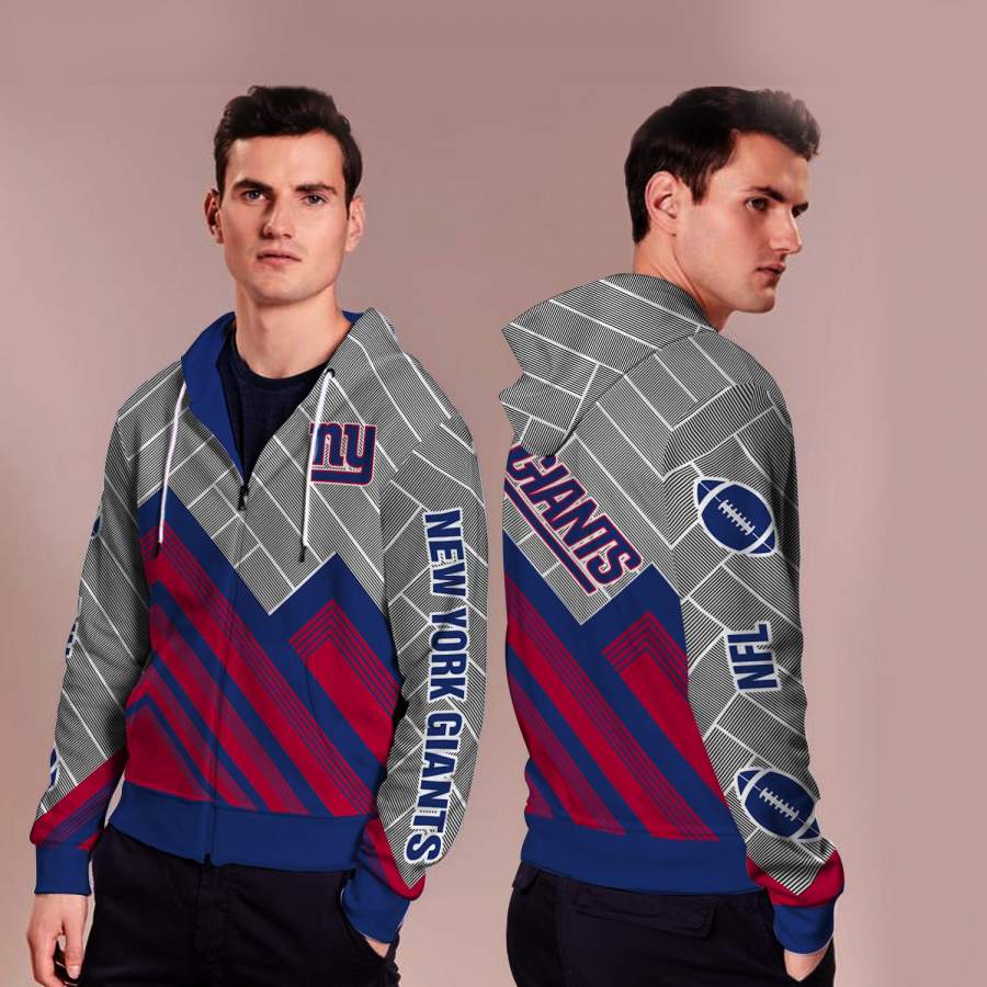 Black Cross Line New York Giants Zip Hoodie