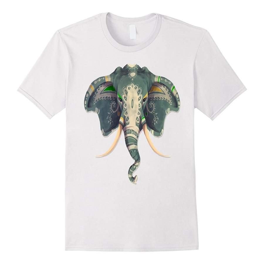 Indian Elephant Head Tee Shirt, Save The Elephants Awareness Funny T Shirts Men Fashion Short Sleeved T-Shirt