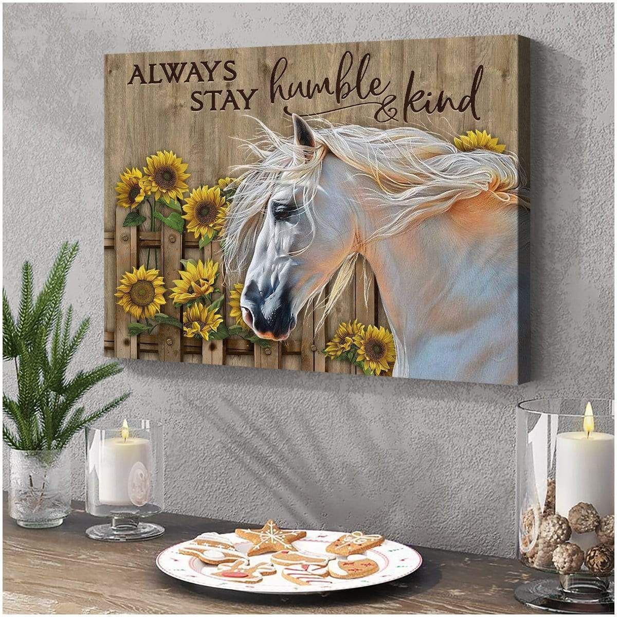 Always Stay Humble And Kind Horse V2 Wall Art Canvas Gift For Family, Wall Art Decor, Canvas Print, Home Decor