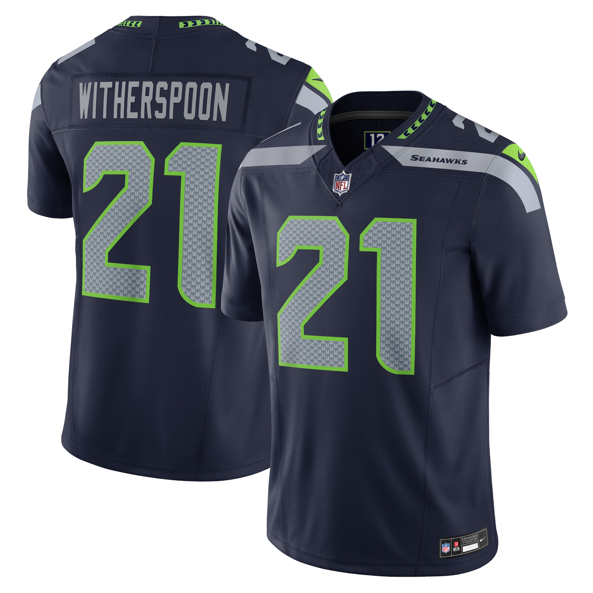 Men’s Seattle Seahawks Devon Witherspoon Navy Vapor F.U.S.E. Limited Jersey