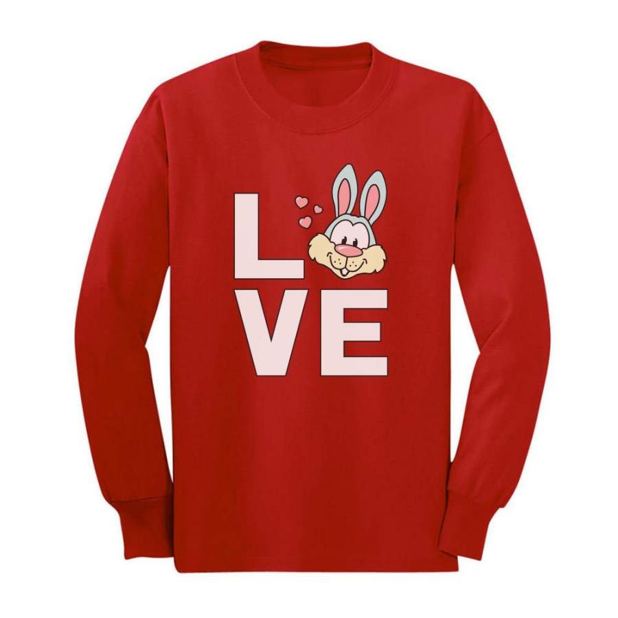 Love Bunny Youth Kids Long Sleeve T-Shirt