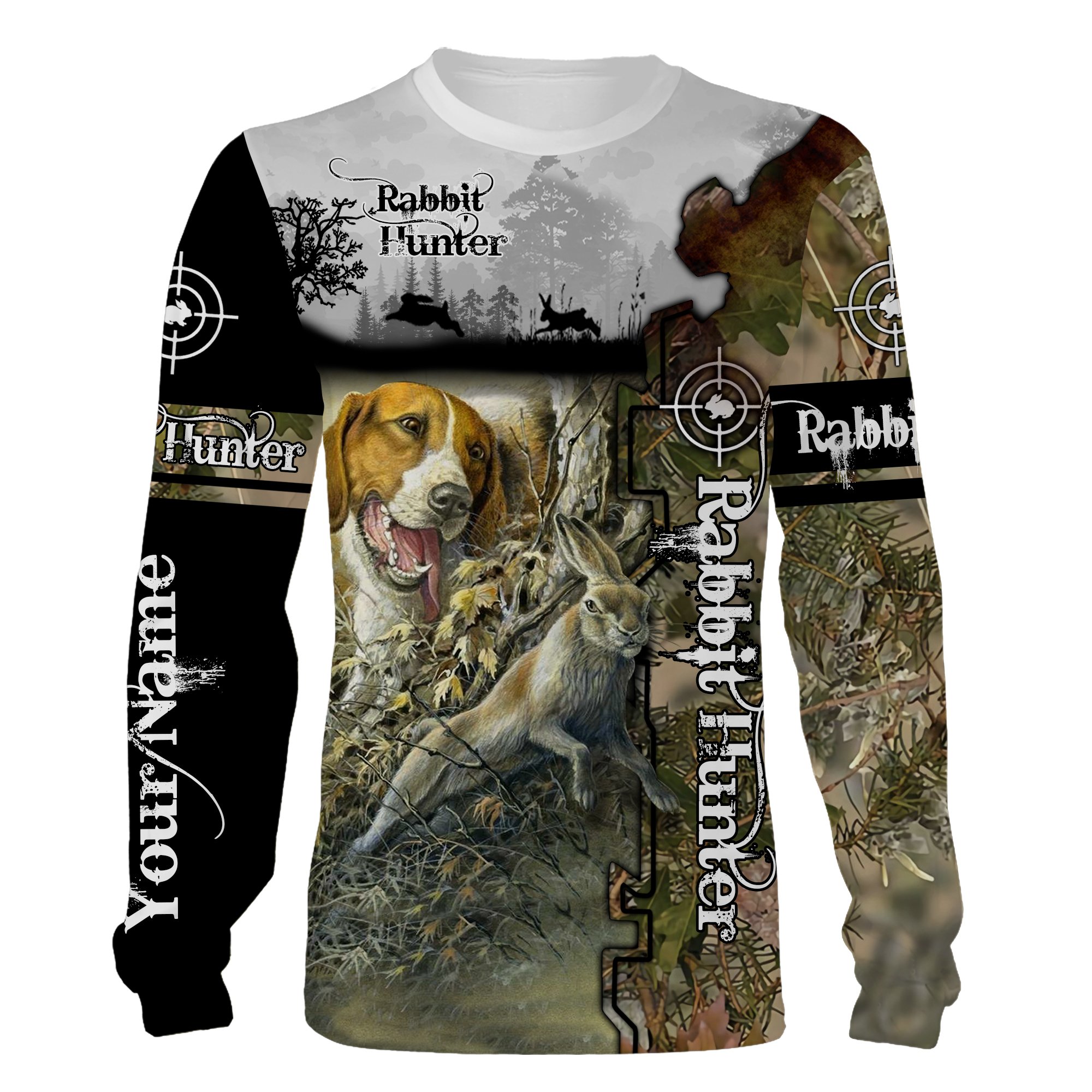 Rabbit hunter Beagle hunting dogs Customized Name 3D full printing Shirts, Hoodie – Best hunting gifts for Men Women – FSD1015