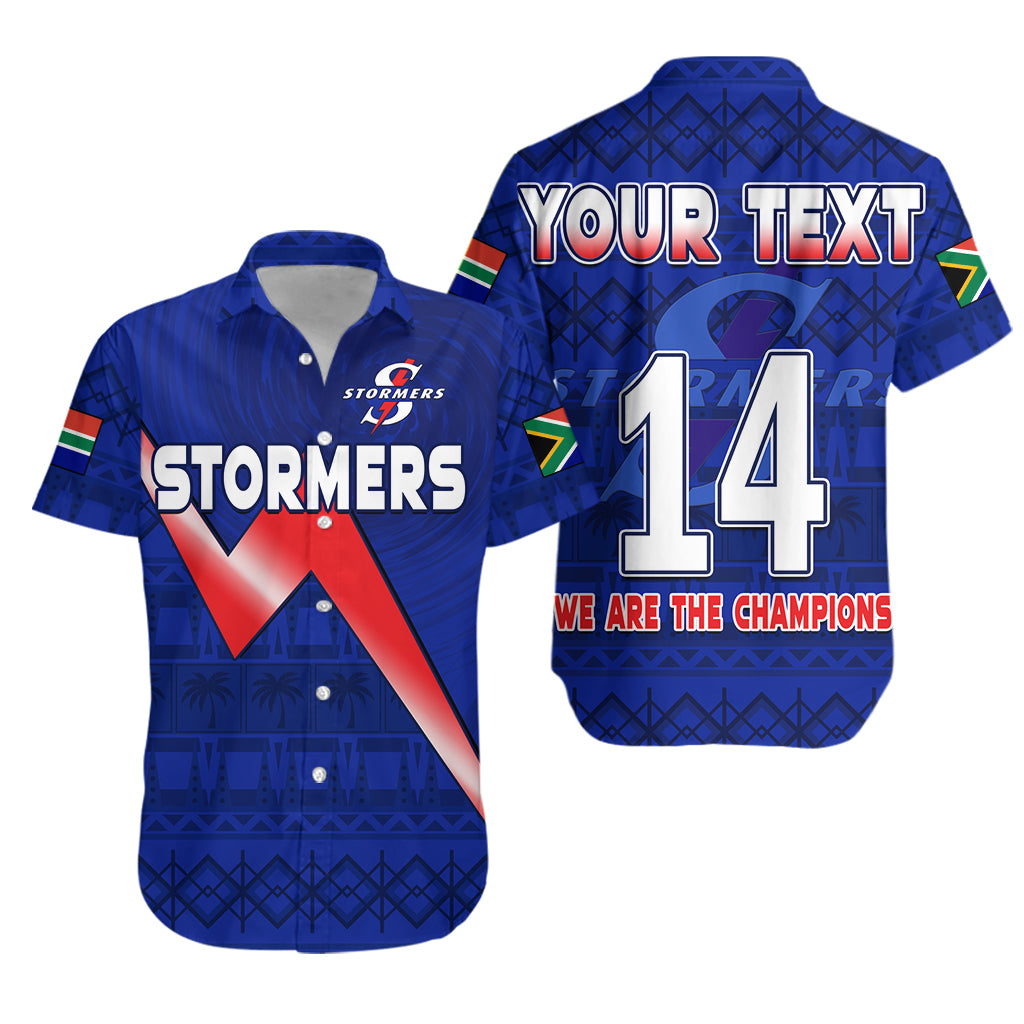 (Custom Text And Number) Stormers South Africa Rugby Hawaiian Shirt We Are The Champions Urc African Pattern Lt14