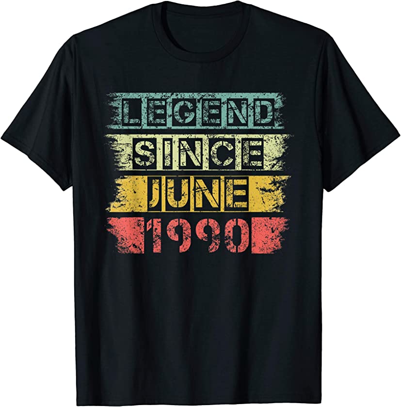 Vintage Retro Legend Since June 1990 30th Birthday Gift T-Shirt