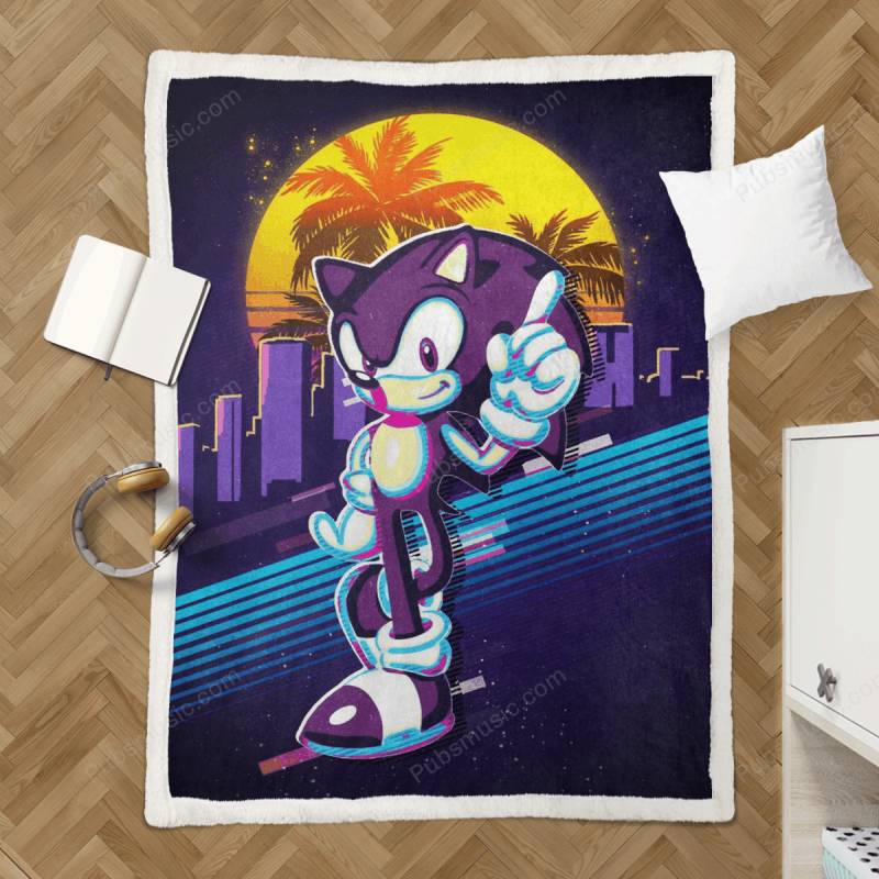 sonic style retro – Sonic The Hedgehog Sherpa Fleece Blanket