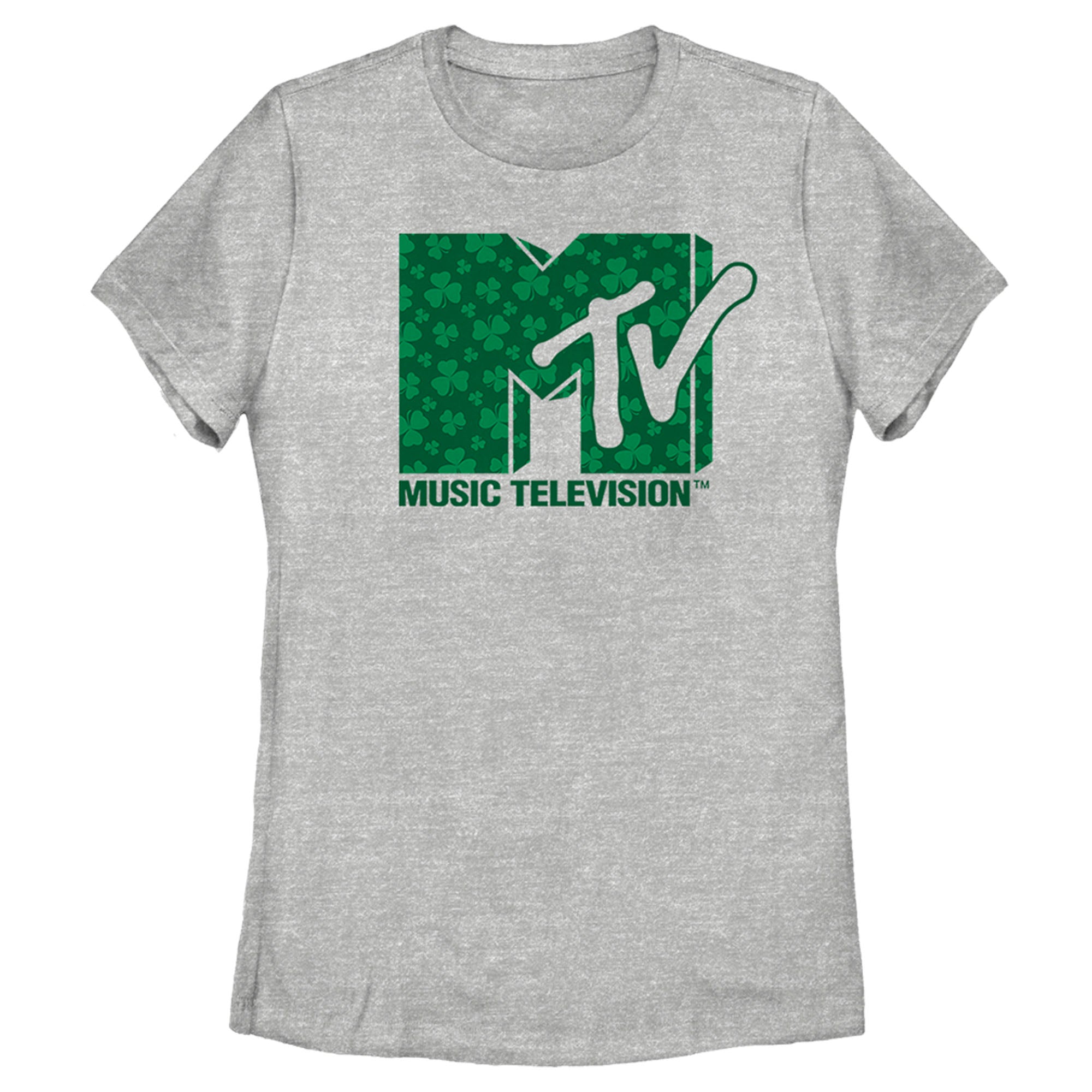 Women’S Mtv St. Patrick’S Day Shamrock Fill Logo T-Shirt