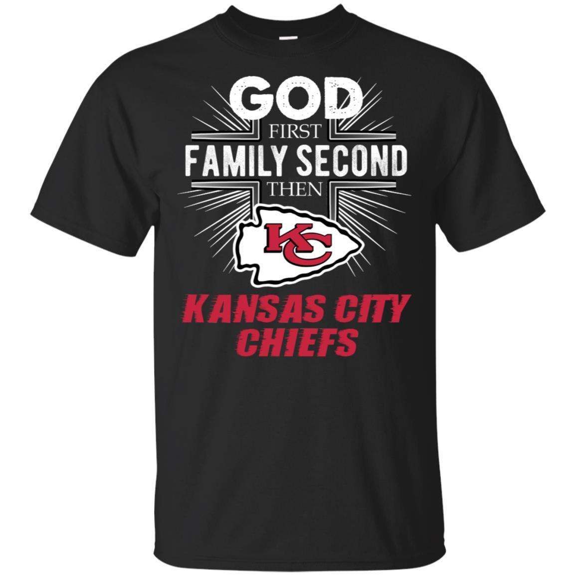 God First Family Second then Kansas City Chiefs T-shirt for football fans PT06