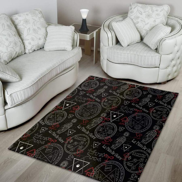 Chiromancy Symbol Gothic Witch Area Rug