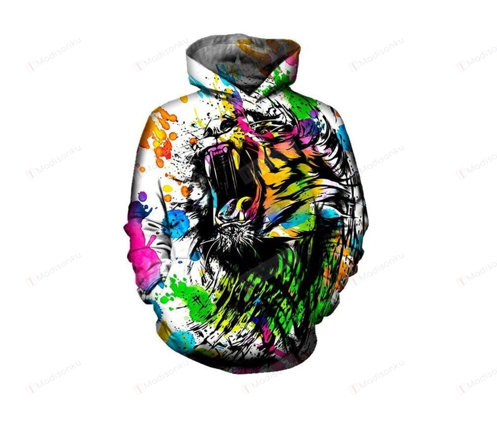 Angry Tiger 3D All Over Print Hoodie, Zip-Up Hoodie