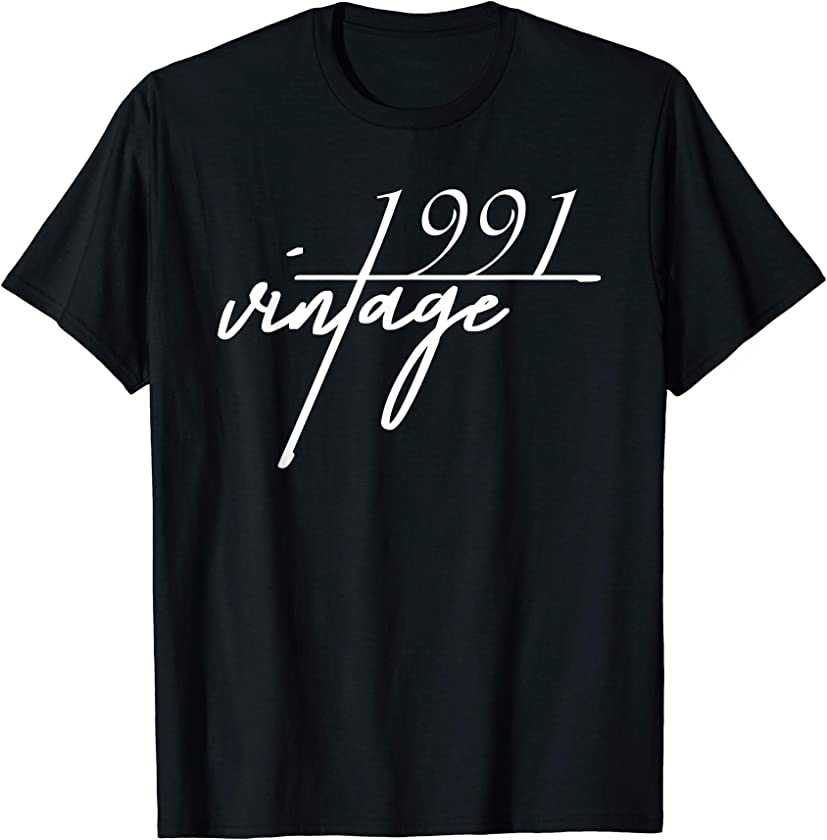 30th Birthday Gift For Men And Women. Vintage 1991 T-Shirt