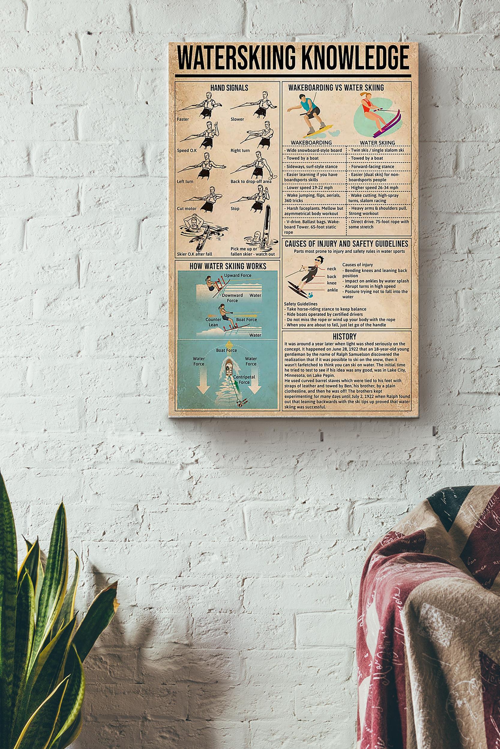 Waterskiing Knowledge Things You Need To Know When You Go Skiing Poster Wrapped Canvas