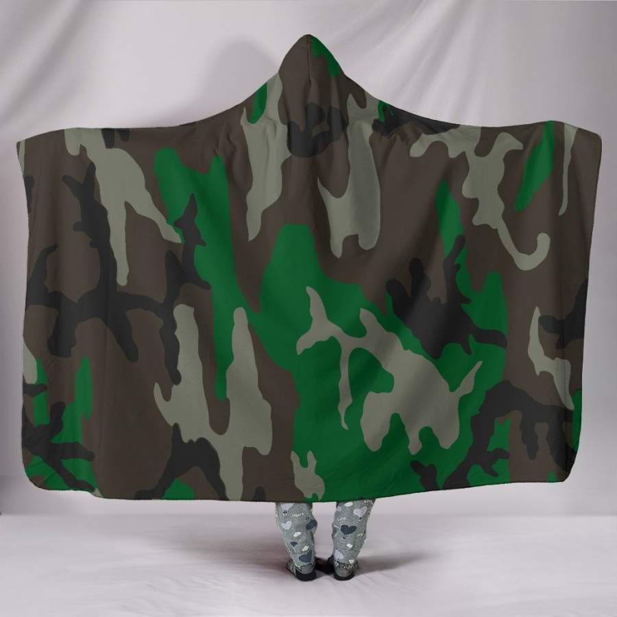 Military Camouflage Hooded Blanket