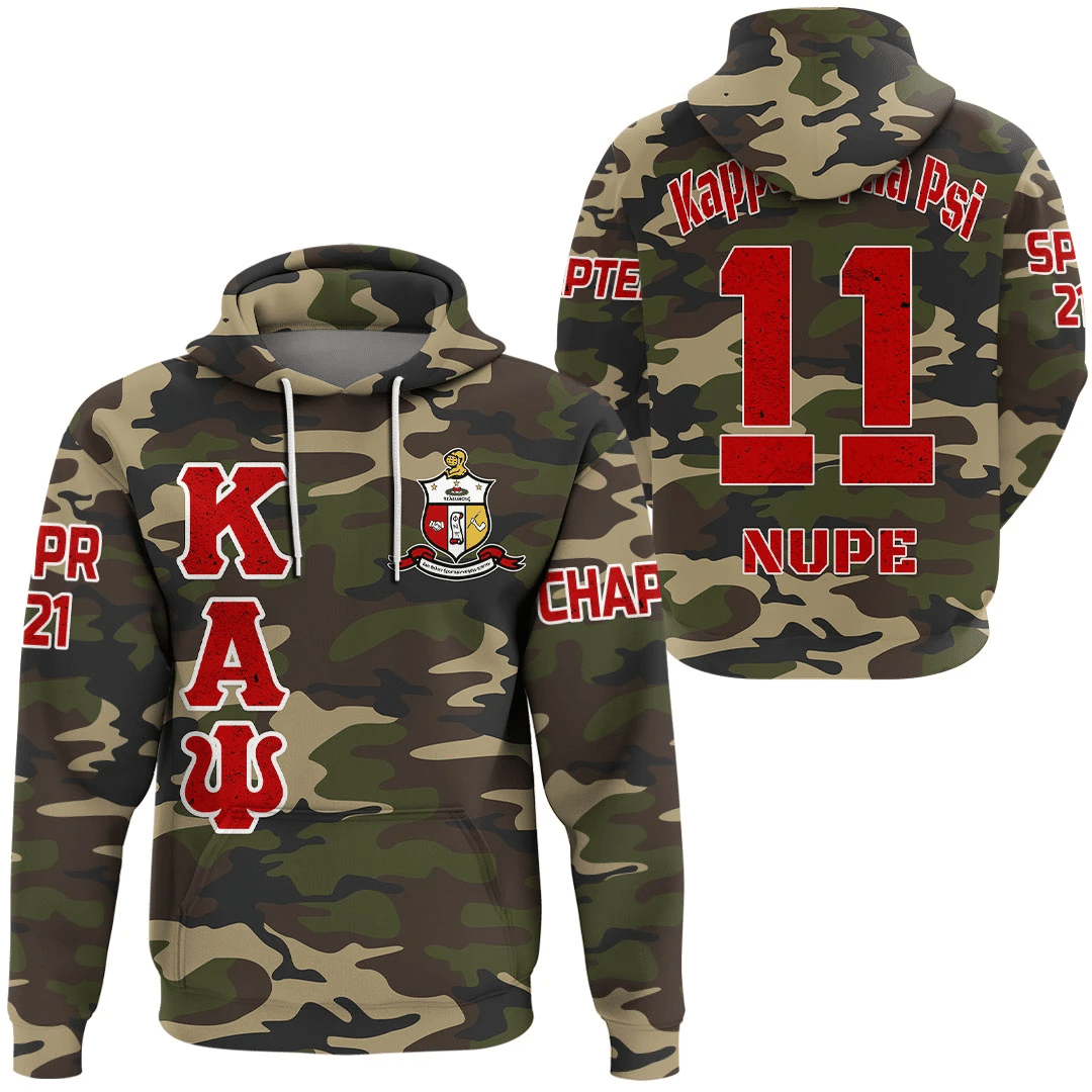 Wonderprint Hoodie Personalized Kappa Alpha Psi Camouflage Hoodie Lt10