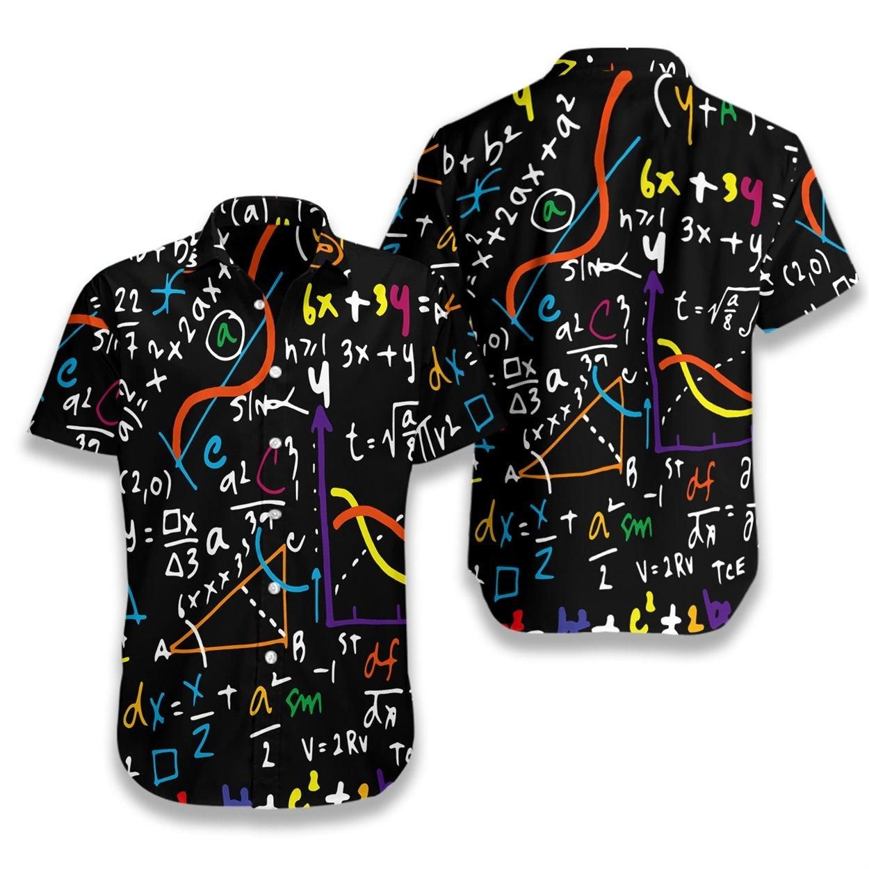 Math Hawaiian Shirt Number Colorful Black Aloha Ha88364