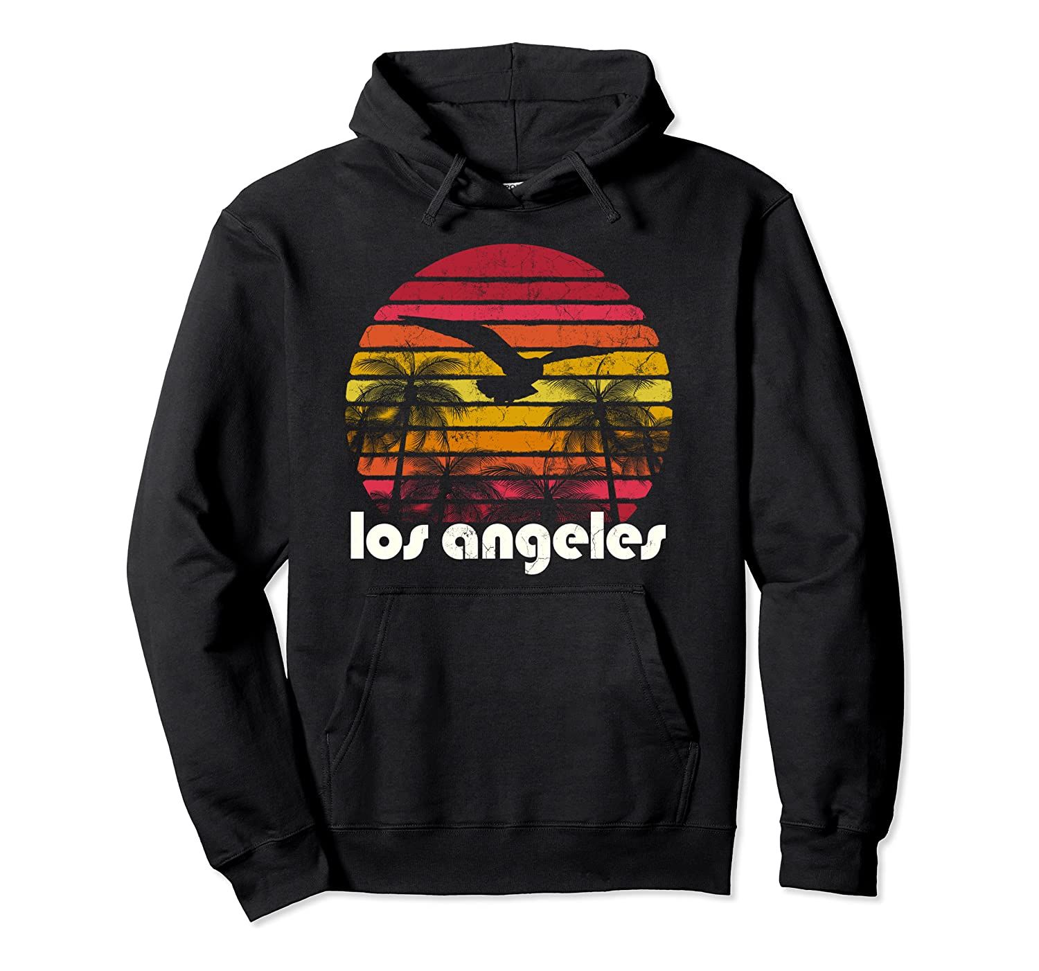 Vintage Retro Los Angeles CA Beach 70’s 80’s Style Surf Gift Pullover Hoodie, T-Shirt, Sweatshirt