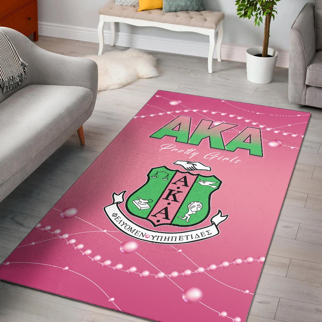 Wonderprint Area Rug Alpha Kappa Alpha Area Rug Pretty Girls With Pearl Ver.01 Lt10