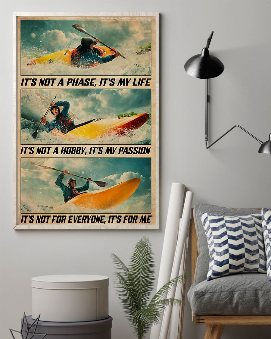 Kayaking It’s My Life Vertical Canvas And Poster | Wall Decor Visual Art