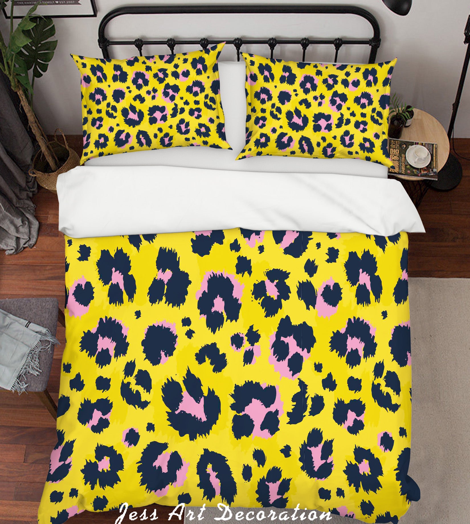 3D Yellow Leopard Pattern Quilt Cover Set Bedding Set Pillowcases 26