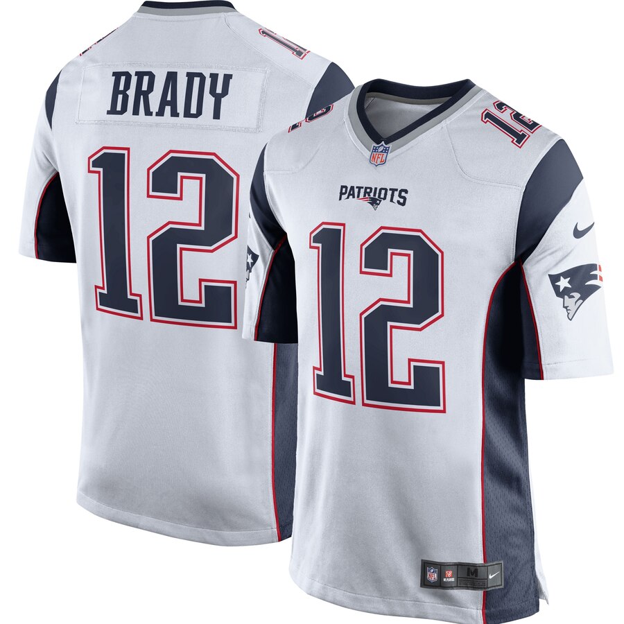 Tom Brady New England Patriots Nike Game Jersey – White/navy Blue