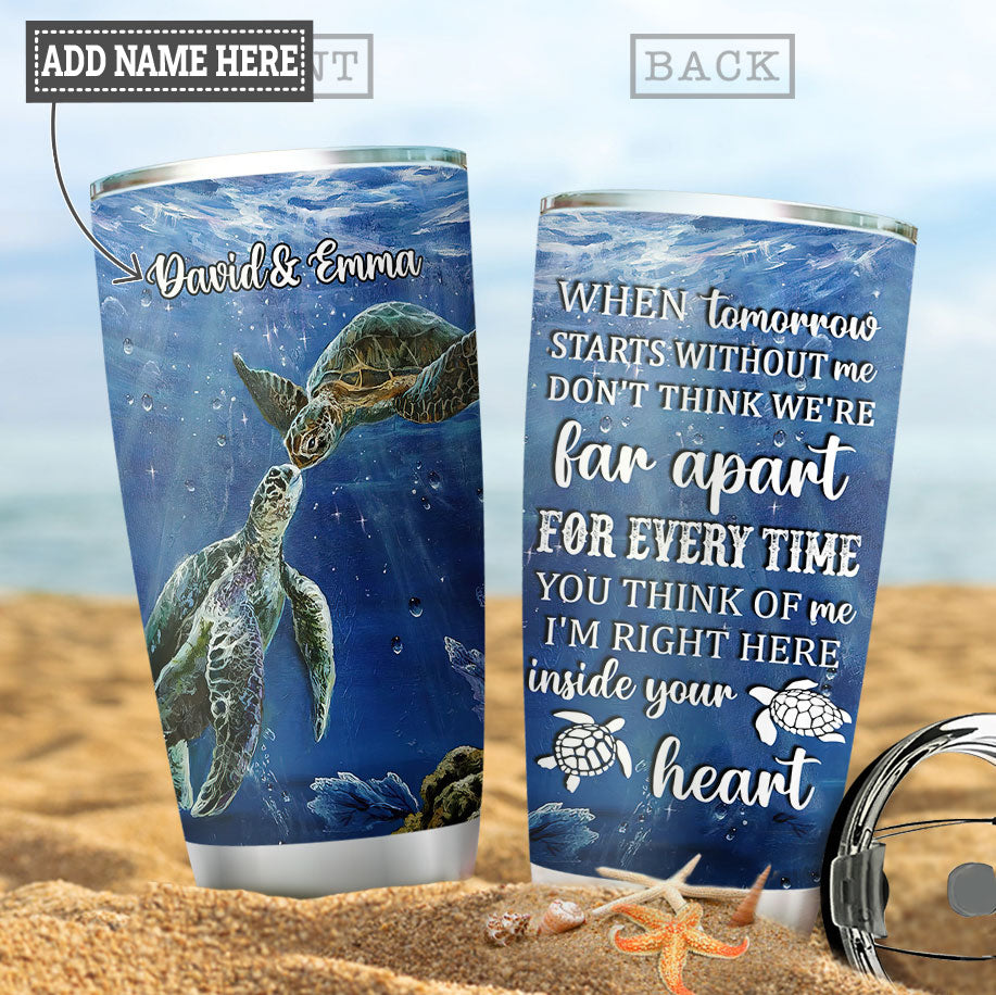 Personalized Turtle Couple Acaa0706006Z Stainless Steel Tumbler