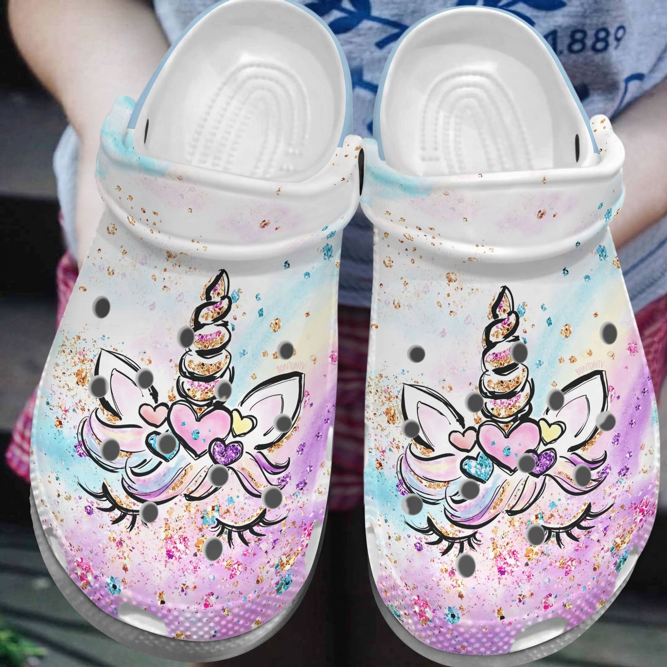 Unicorn Personalize Clog, Custom Name, Text, Fashion Style For Women, Men, Kid, Print 3D Whitesole Twinkle Unicorn