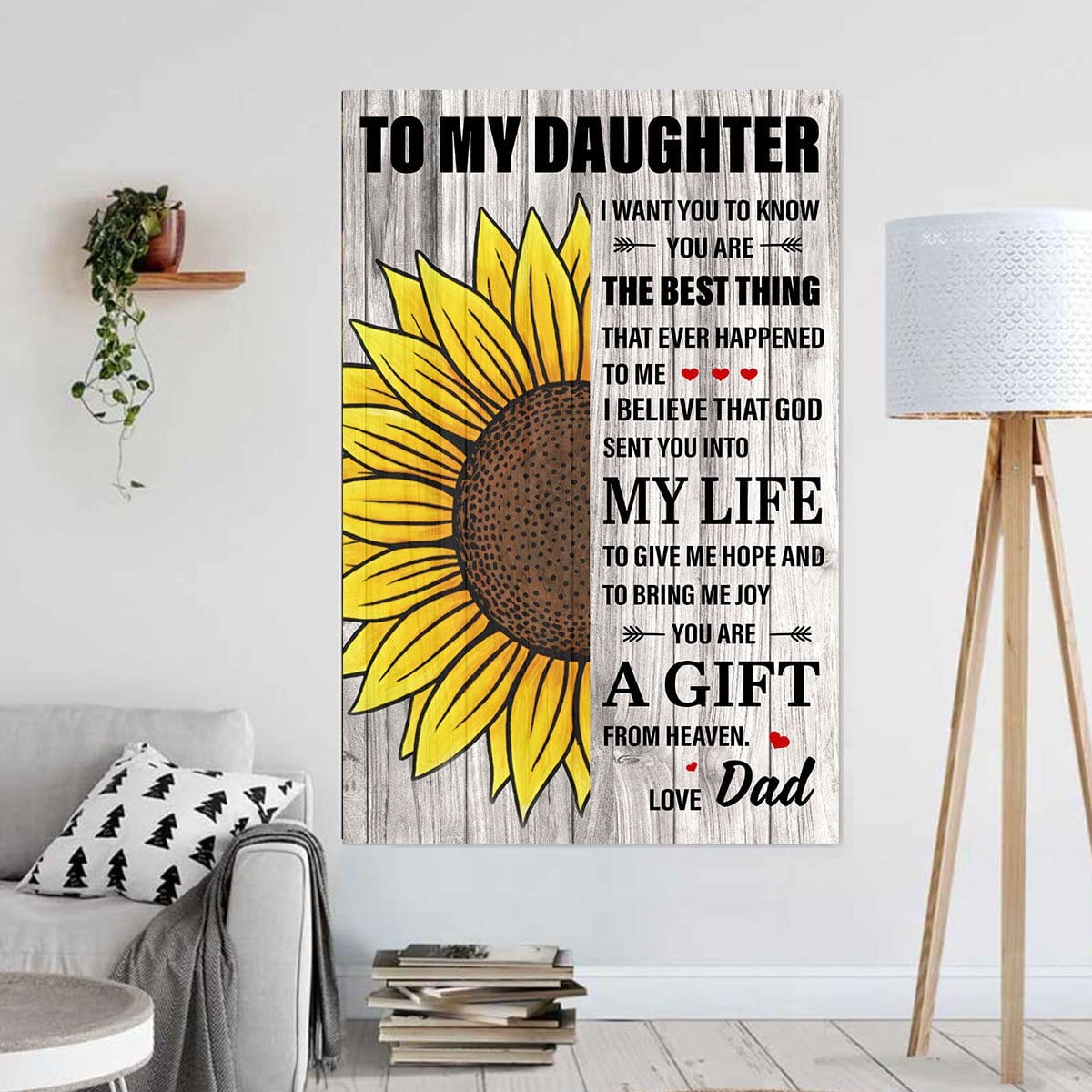 Canvas Wall Art To My Daughter I Want You To Know Wall Art Home Decoration