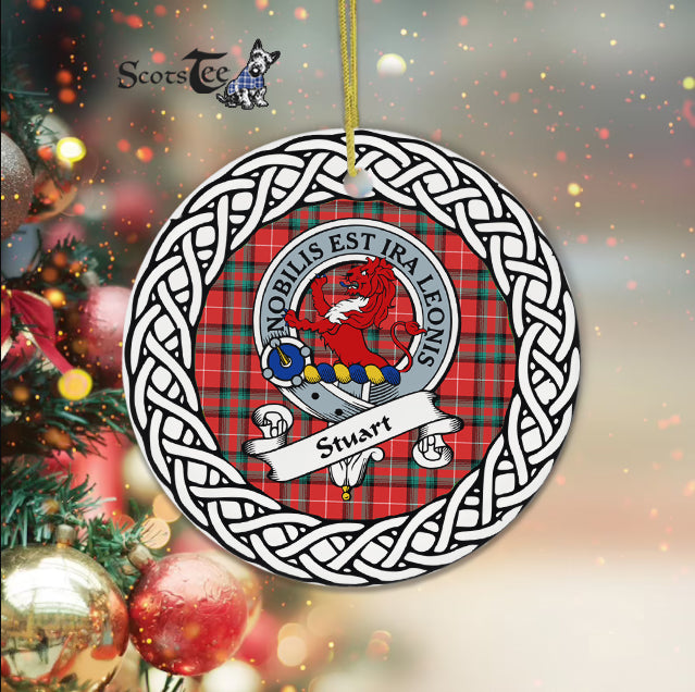 Stuart Scottish Clan Tartan Crest Badge Plaid Ornament Gift. Christmas Tree Ornament Tartan Ornament Great Christmas Ornaments Gift