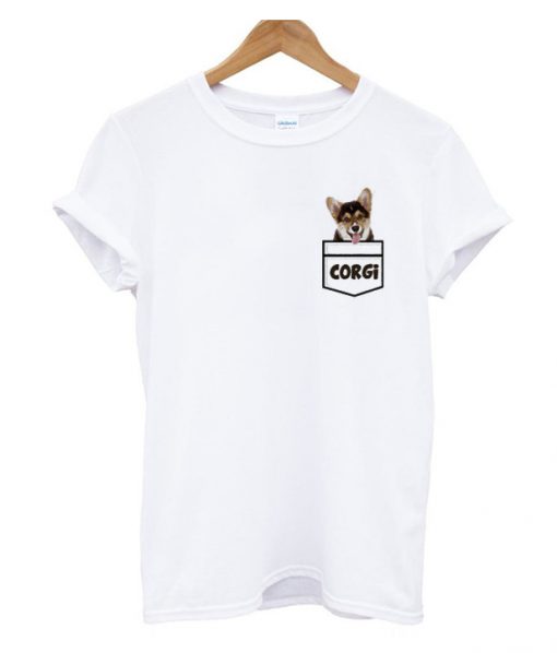 Corgi in Pocket t Shirt