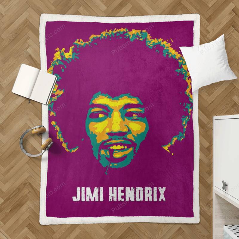 Jimi Hendrix v1 – Music Pop Art Sherpa Fleece Blanket