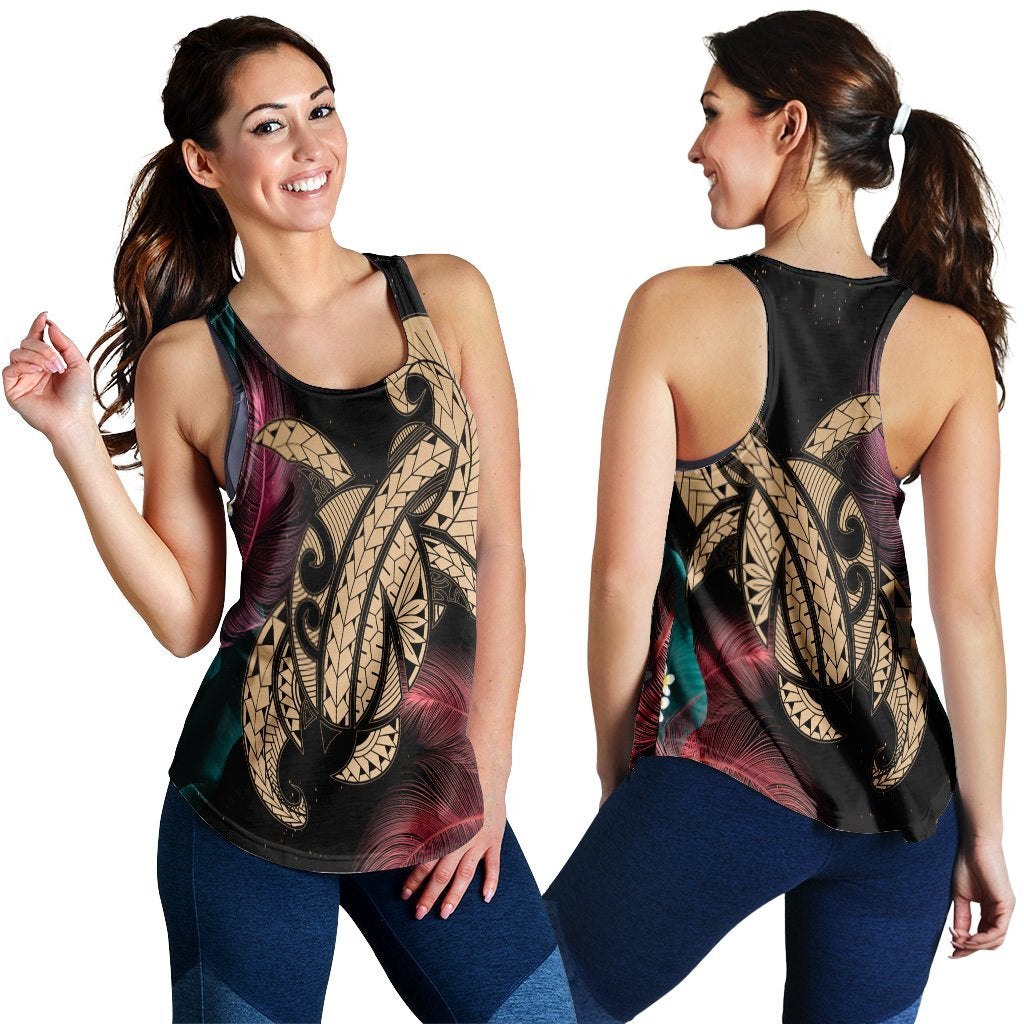 Hawaiian Turtle Polynesian Tropical Racerback Tank Ghia Style Gold Ah Ha28530