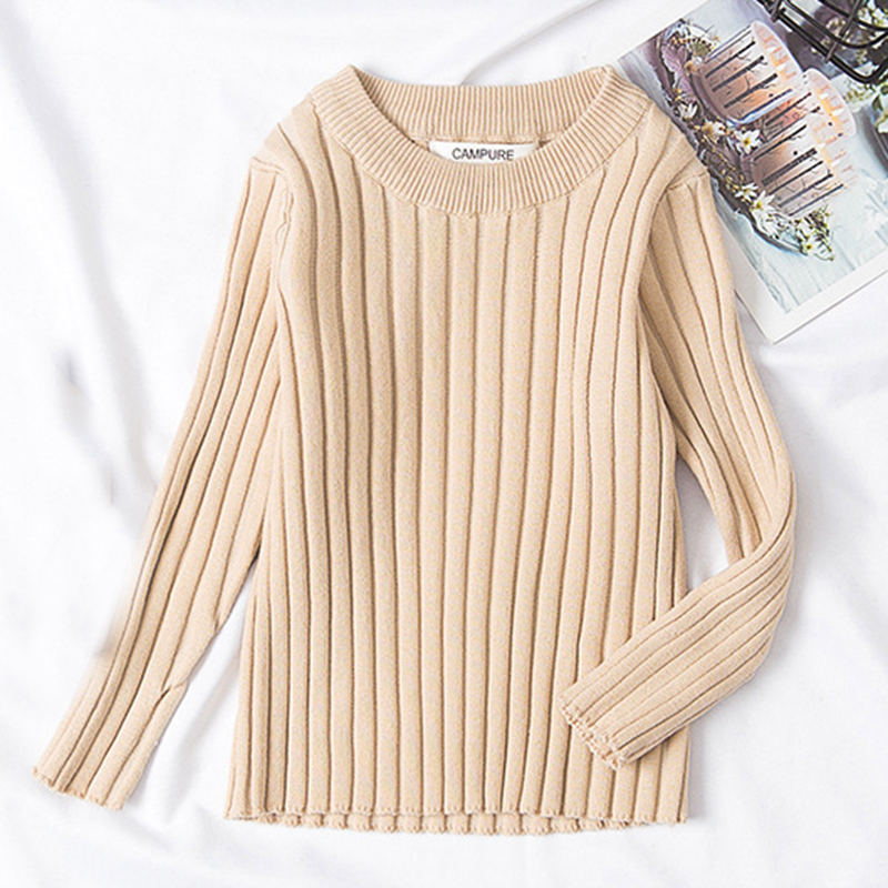 Baby Girls Sweaters Autumn Winter Soft Cotton Boys Knitted Pullover Candy Color Kids Ribbed Sweater Children’s Clothing Shirt alx