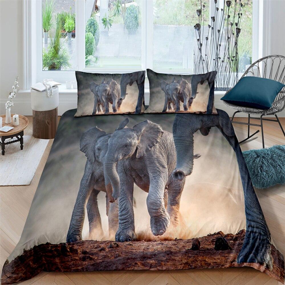 Elephant Trot 3 Pcs Quilted Comforter Set