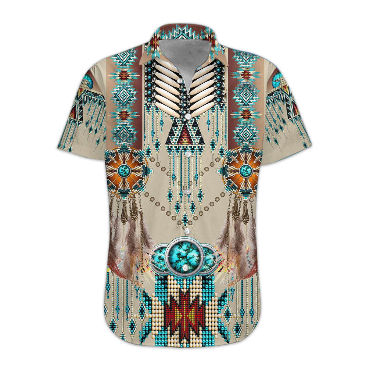 Gearhumans Native American Hawaiian Shirt Ha18086