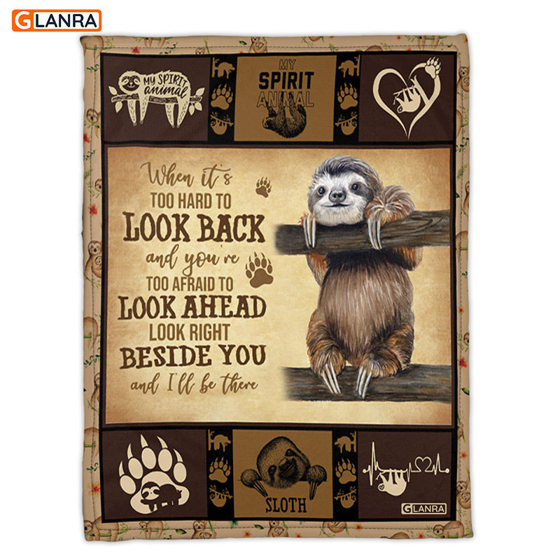 Sloths When It’S Too Hard To Look Back And You’Re Too Afraid Fleece Blanket, Sloths Blanket, Sloths Animal Blanket, Throw Blanket, Fleece Fabric