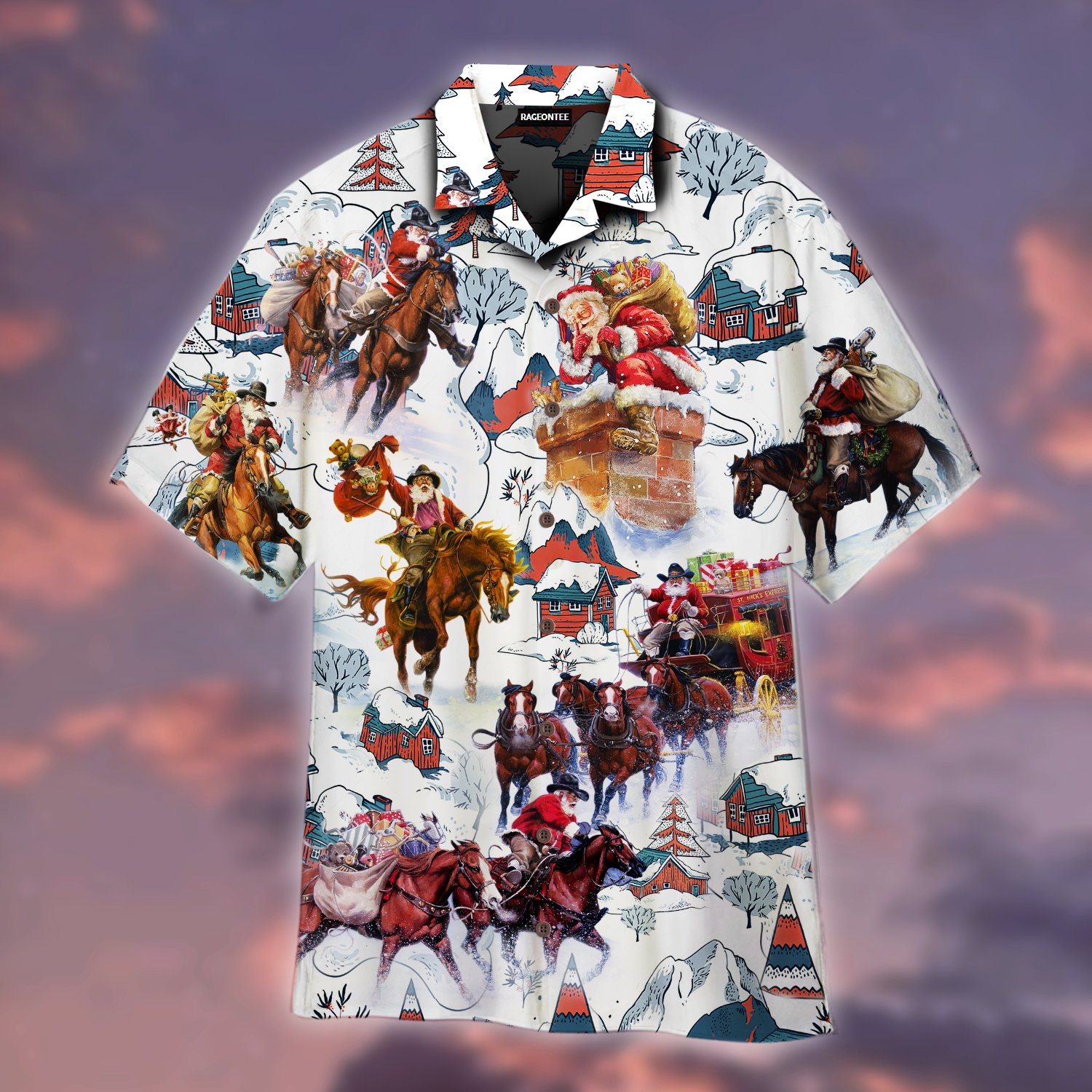 Vintage Santa Cowboy Hawaiian Shirt | For Men & Women | Adult | Wt1305