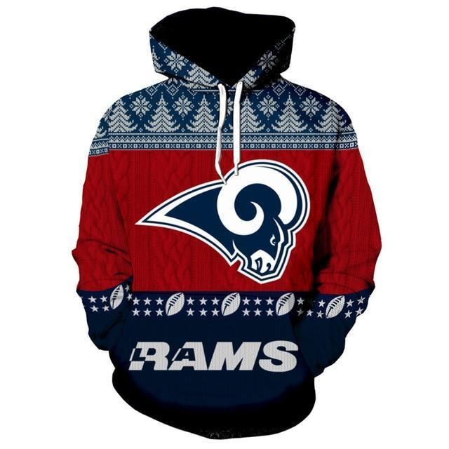 Football Fans Shirt Hoodie Los Angeles Rams 3D Hoodie Christmas Special Edition