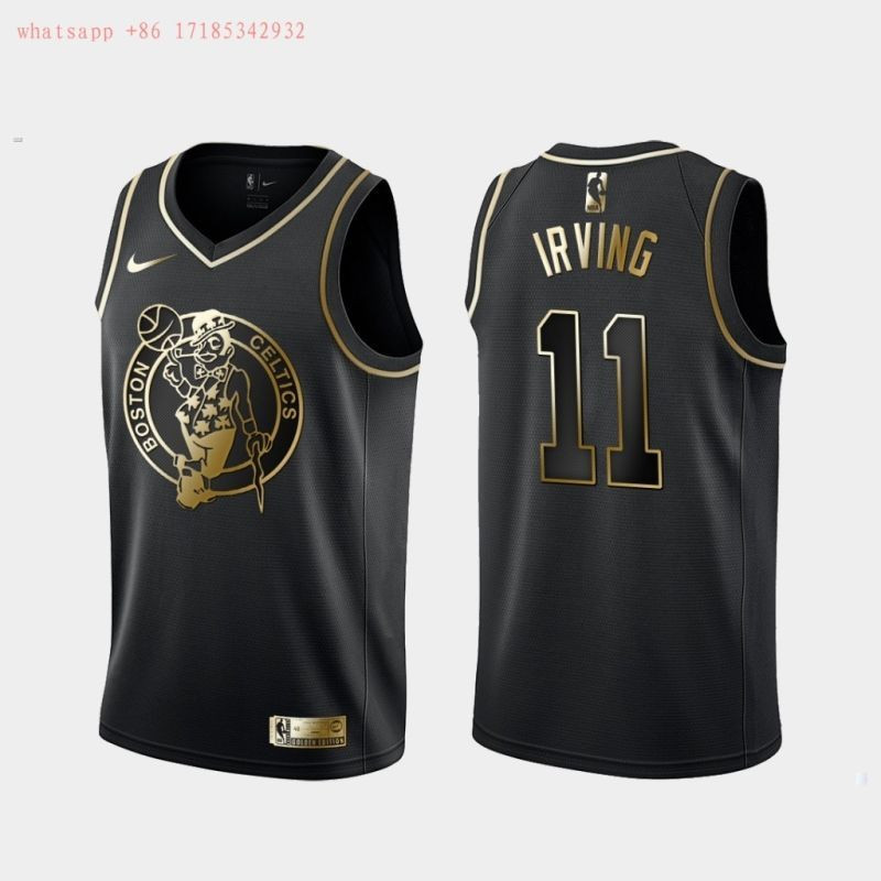 Brooklyn Nets Kyrie Irving #11 NBA New Arrival Golden Brandedition Black Jersey