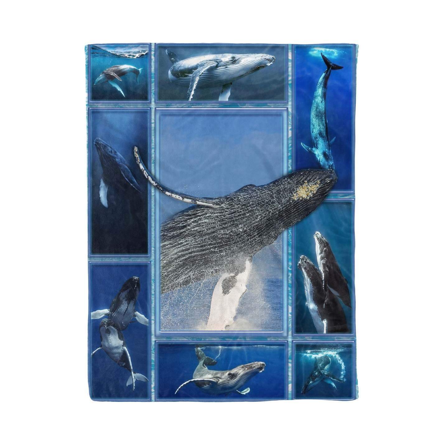 Whale Sherpa Fleece Blanket