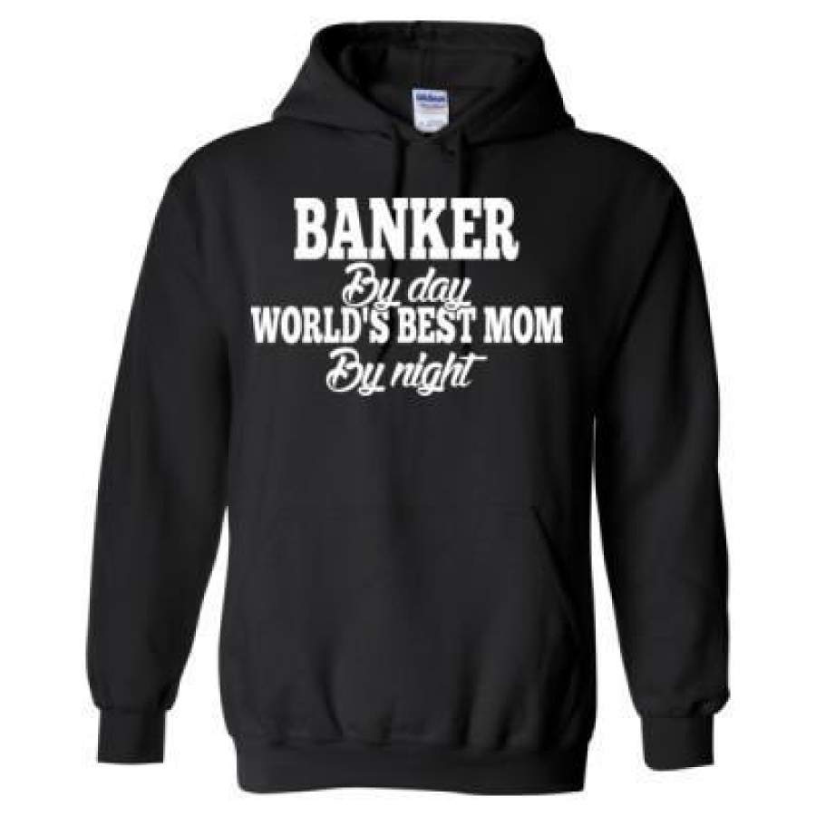 AGR Banker By Day Worlds Best Mom By Night – Heavy Blend™ Hooded Sweatshirt