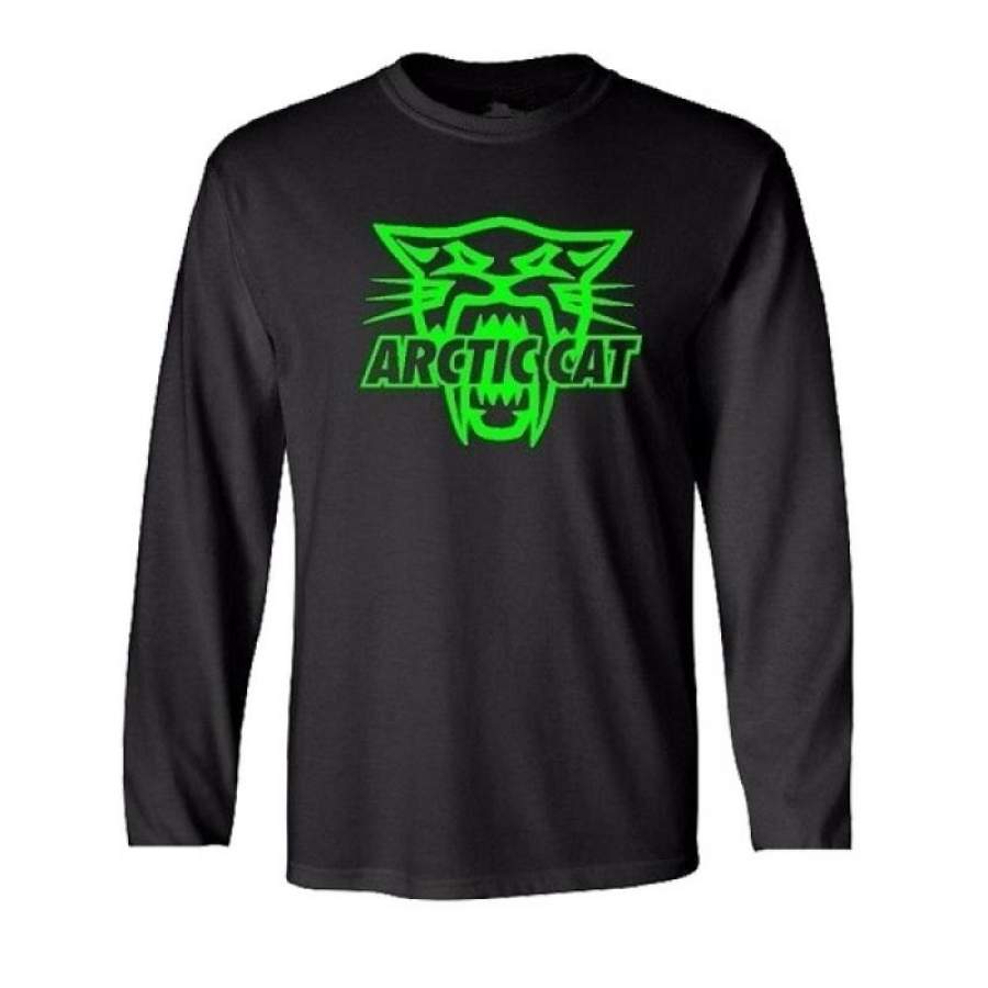 Men's Fashion Arctic Cat Head Snowmobile Long Sleeve T Shirt Classic