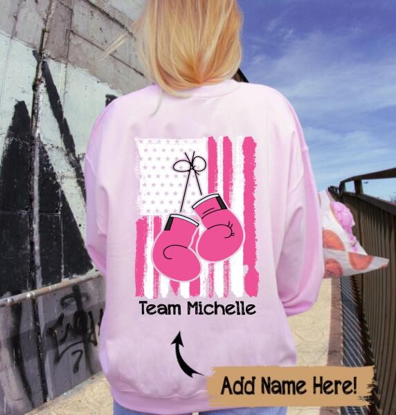 Usa Flag Breast Cancer Awareness Month Sweatshirt