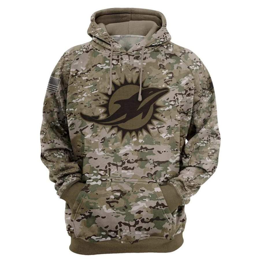 Miami Dolphins Camo Hoodie 3D Printed