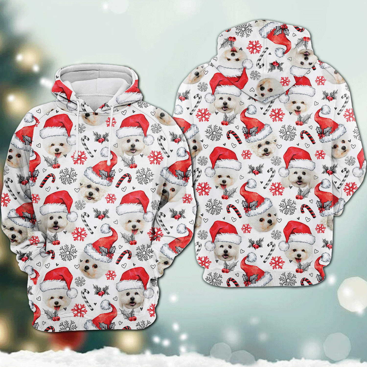 Bichon Frisã© – Christmas Decor – 3D Hoodie