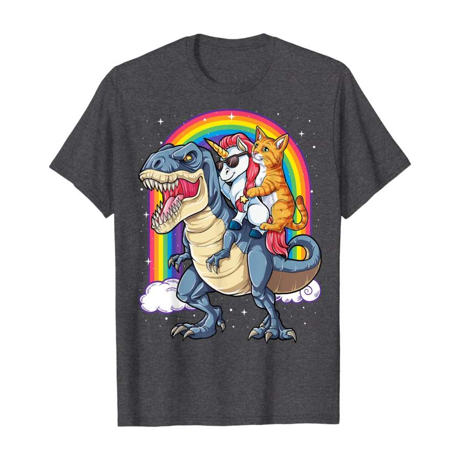 MakedTee Cat Unicorn Dinosaur T rex T shirt Kitten lover Space Galaxy