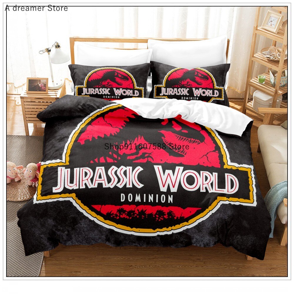 3D Jurassic Park Bedding Set Home Textiles Bed Set Queen Size Bed S Bedroom Set Queen Dinosaur Duvet Cover Set