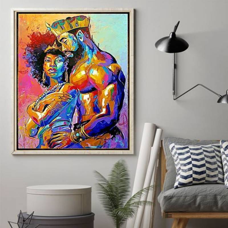 Black King And Queen Portrait – Unframed Vertical Poster