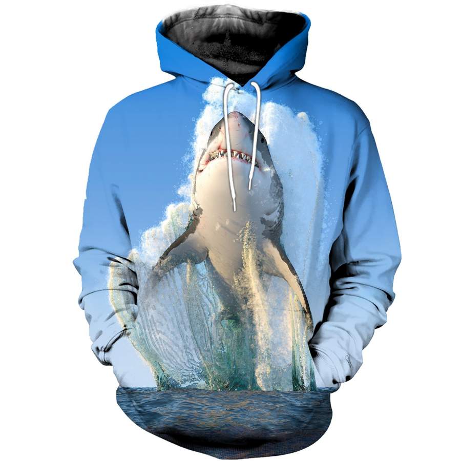 3D All Over Printed Shark T-shirt Hoodie SATL240402