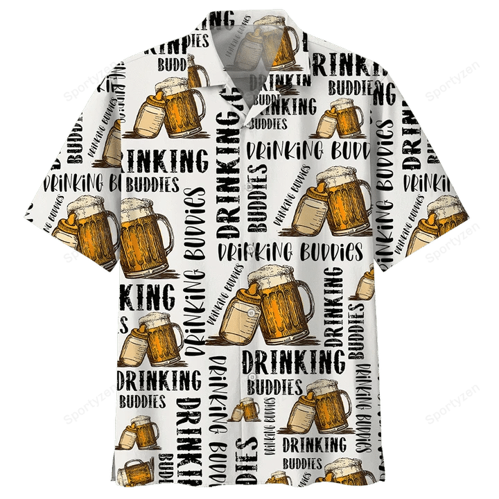 Unifinz Beer Hawaii Shirt Drinking Buddies White Aloha 2022 Ha19251