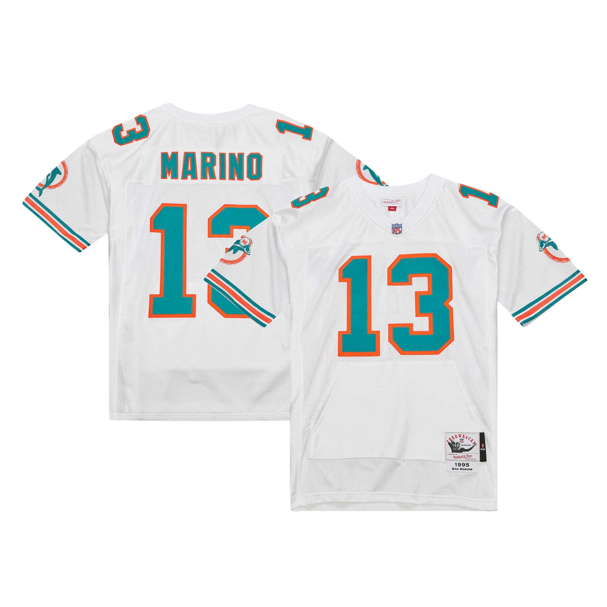 Men’s Miami Dolphins Dan Marino Mitchell & Ness White 2004 Authentic Throwback Retired Player Jersey